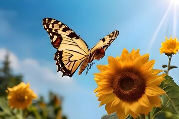 butterfly on a sunflower
