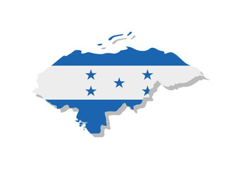Fototapeta premium Honduras - Flag inscribed in the contour of the country. Vector illustration.
