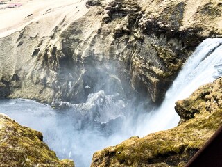 Gullfoss Waterfall Cascading into Icelandic Canyon