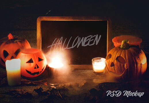 Halloween Chalkboard Mockup