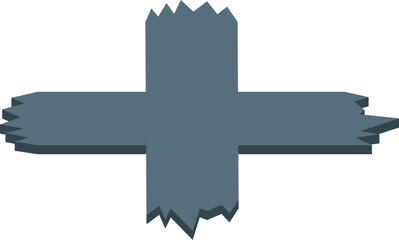 Obraz premium Gray duct tape is forming a cross shape, showing its adhesive strength and versatility