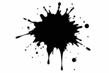 paint splatter, black paint splashes of vector illustration