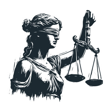 blindfolded lady justice holding scales clip art preview