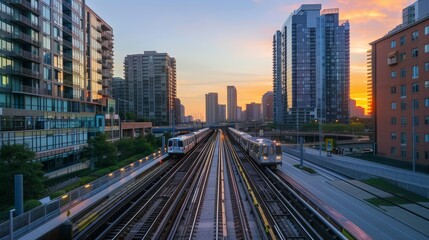 Fototapeta premium How transit-oriented development is reshaping urban landscapes in real estate.