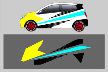 Rally car decal graphic wrap vector, abstract background