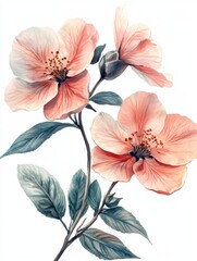 Obraz premium Watercolor Painting of Pink Flowers