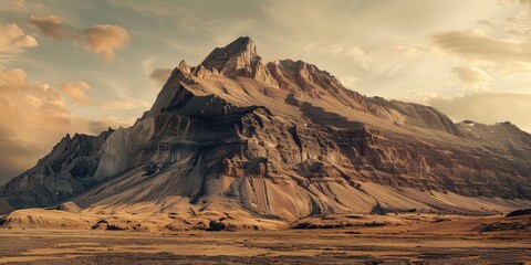 Fototapeta premium Treacherous Stone Mountain Joyful Peak Exhibiting Erosion