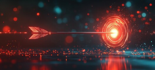 A red arrow hitting the center of a target