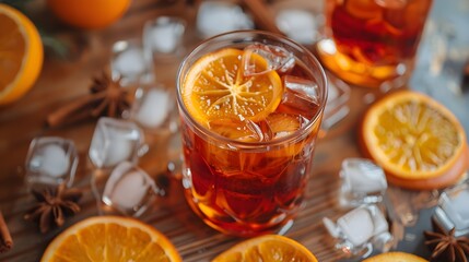  whiskey with orange slices