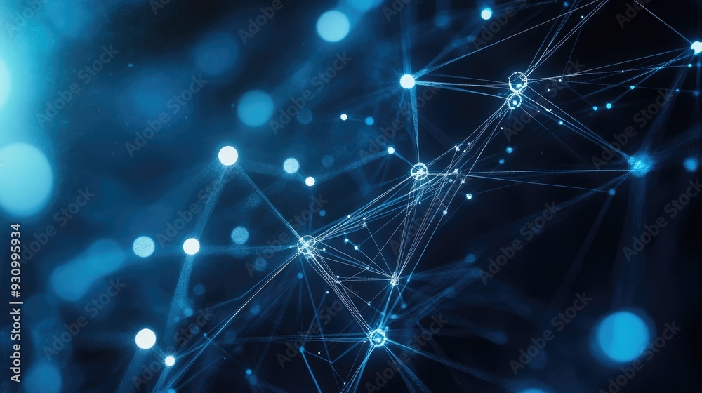 Poster High tech technology geometric and connection system background