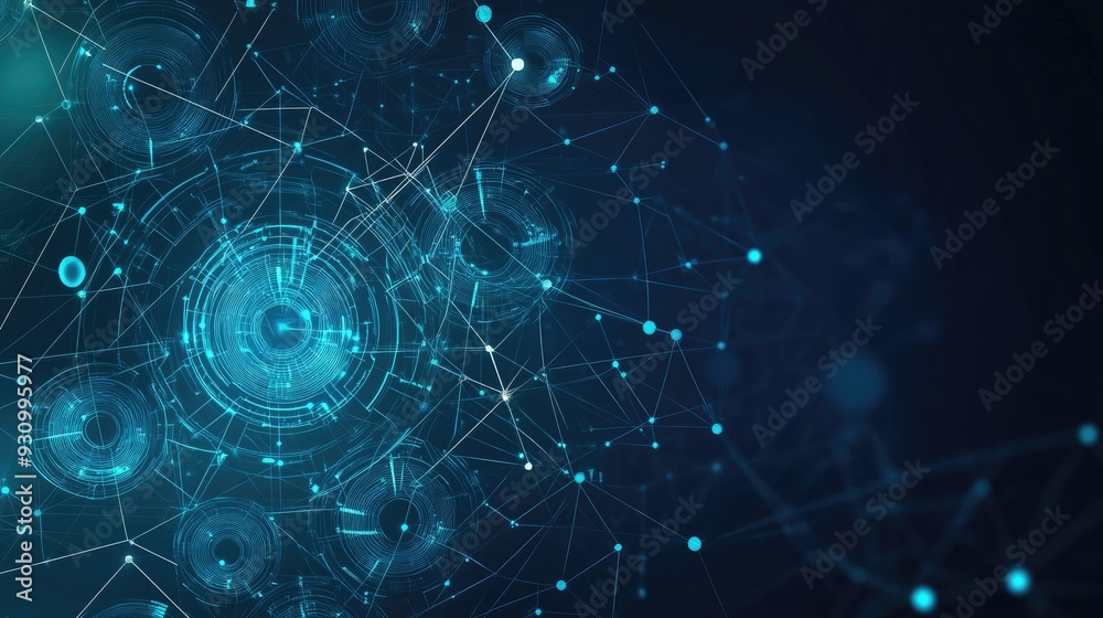 Poster high tech technology geometric and connection system background