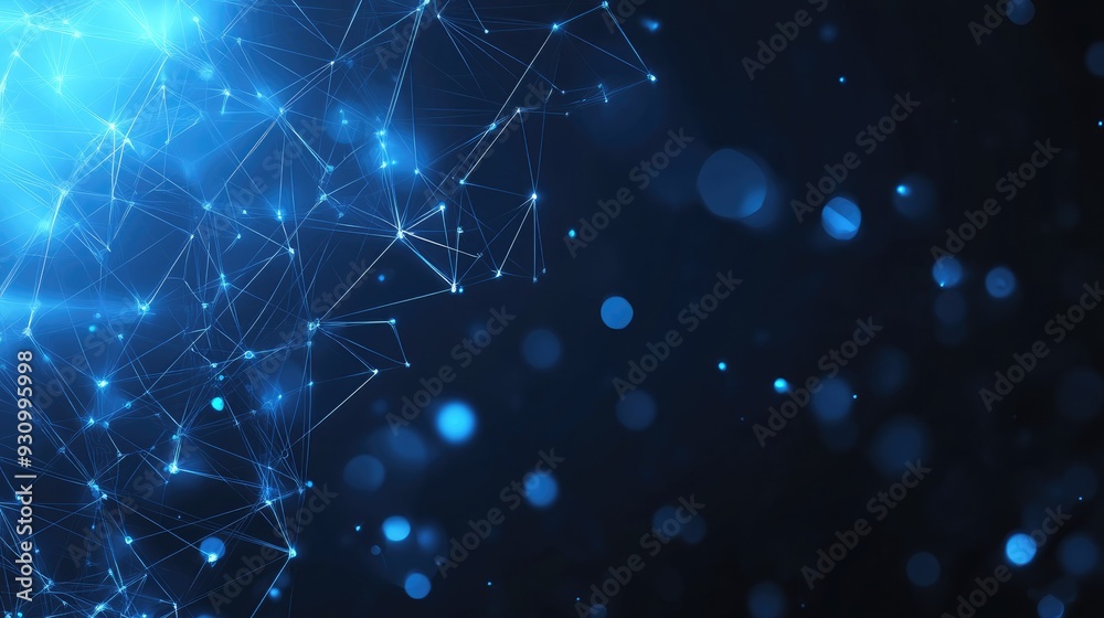 Poster High tech technology geometric and connection system background