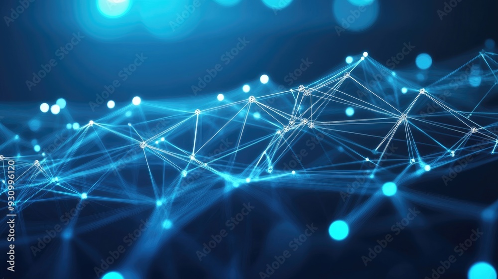 Poster High tech technology geometric and connection system background