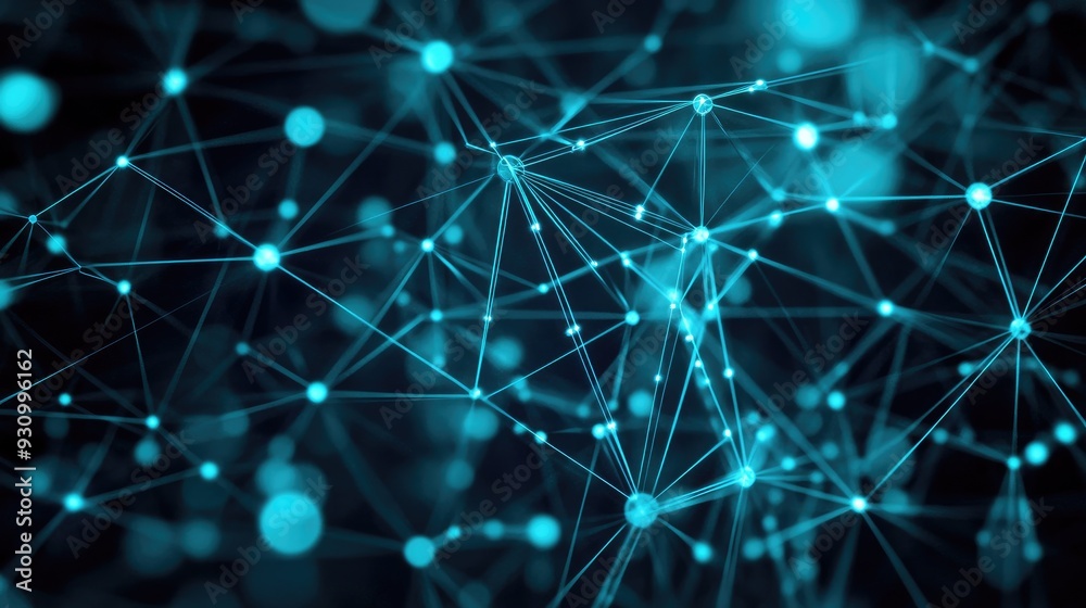Poster High tech technology geometric and connection system background