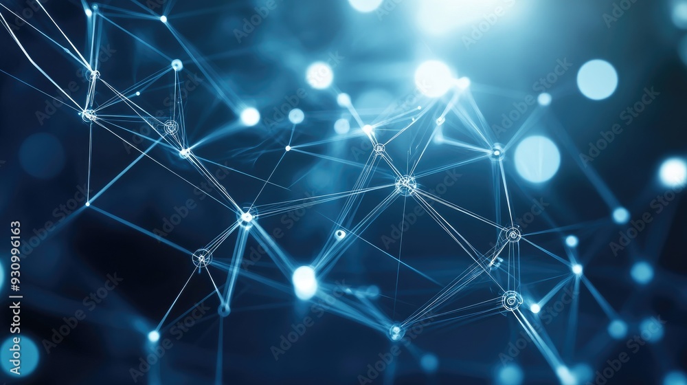 Poster High tech technology geometric and connection system background