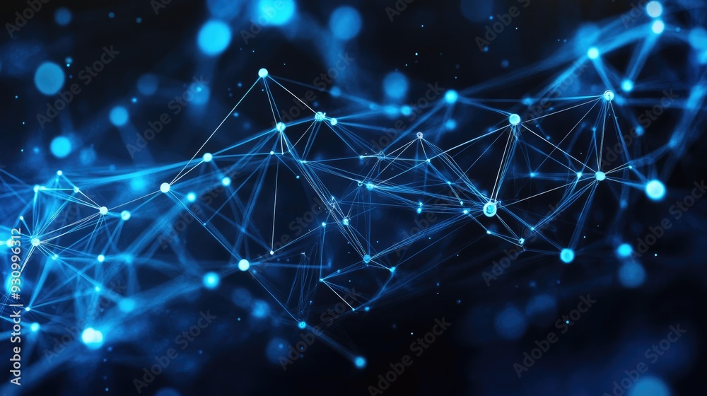 Poster High tech technology geometric and connection system background