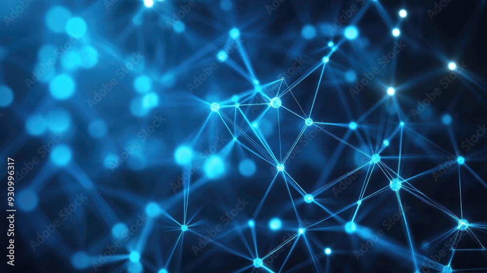 Poster High tech technology geometric and connection system background