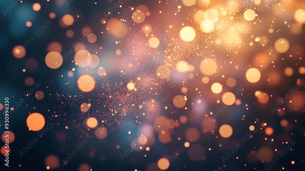Poster festive fireworks display with cascading lights and vibrant colors