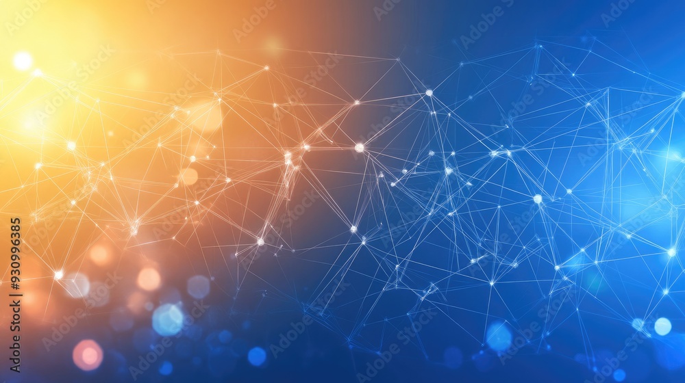 Poster High tech technology geometric and connection system background