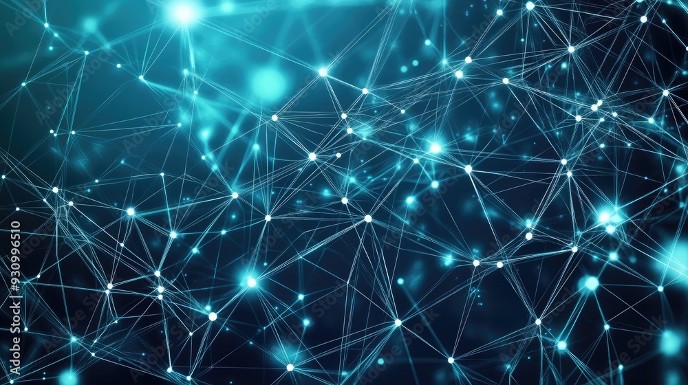 Poster High tech technology geometric and connection system background