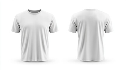 Blank White T-Shirt Mockup - Front and Back View