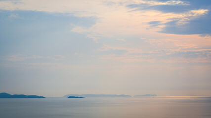 beautiful view of sea and sky in the morning, natural background