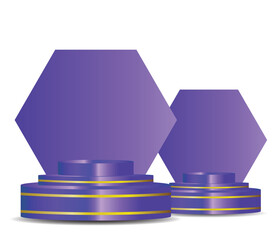Set of 3D product podium. vector illustration	