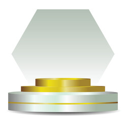 Set of 3D product podium. vector illustration	