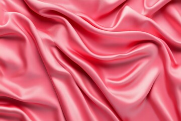 Fototapeta premium Elegant pink silk fabric draped gracefully, showcasing its smooth texture and soft sheen, perfect for fashion or interior design.