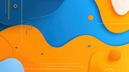 Vibrant blue and orange gradient background featuring sleek geometric lines adds a modern touch to any design.