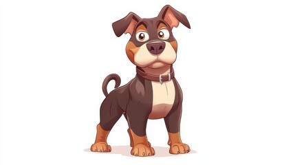 A striking cartoon pit bull icon, exuding fierce attitude, set against a clean white backdrop. Modern design meets fun