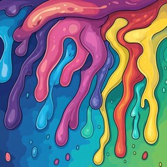 Naklejka premium Dive into a vibrant, slimefilled world with detailed art, bold lines, and an animated s style that bursts with color.