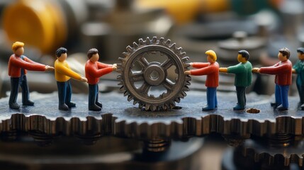 Business professionals are discussing strategies for working together. Positive teamwork and collaboration, effective communication and mutual understanding are reflected.