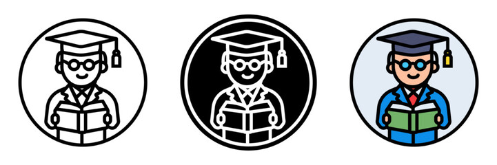 Professor Icon, A senior academic instructor in a college or university, responsible for teaching, mentoring students, and conducting research.