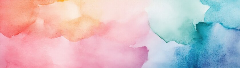 Fototapeta premium A vibrant watercolor abstract background featuring soft hues of pink, blue, and orange to inspire creativity and imagination.