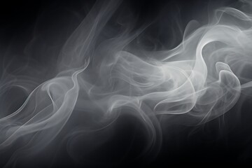 Obraz premium Abstract white smoke on black background