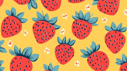 cute seamless pattern of strawberry 