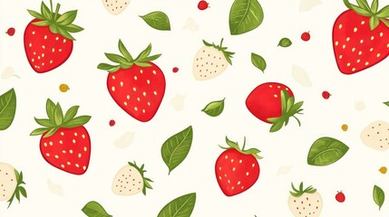 cute seamless pattern of strawberry 