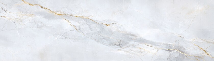 Obraz premium Elegant white marble surface with subtle gray veins and golden accents, perfect for sophisticated design and decor projects.