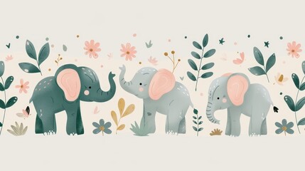 cute seamless pattern of elephant 