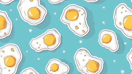 cute seamless pattern of fried egg