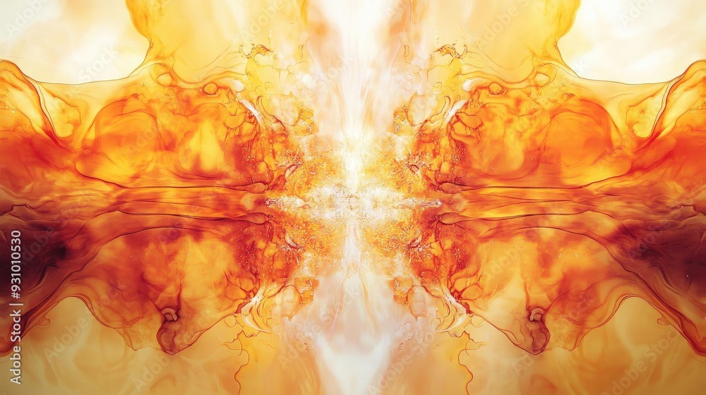 Poster Abstract orange and white fluid art design, creating a vibrant and dynamic visual that evokes energy and creativity.
