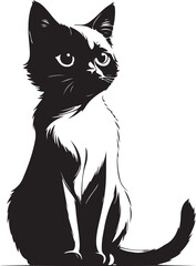 a cat black silhouette vector art design