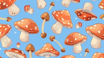 cute seamless pattern of mushroom 
