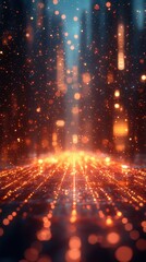 Fototapeta premium Abstract Gold Glitter Bokeh Background with Light Rays