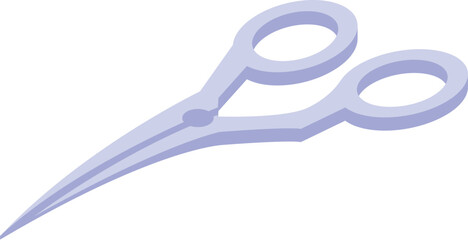 Professional sharp scissors lying on white background, hairdressing tool for stylish haircut