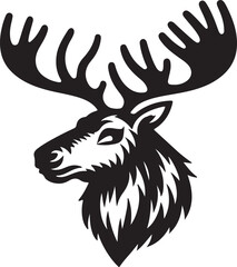 Deer Head Silhouette Vector Logo Style