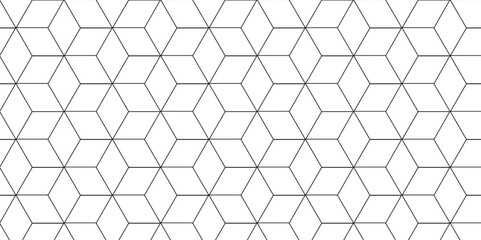 Fototapeta premium Vector abstract hexagonal futuristic geometric backdrop White background and embossed hexagon , honeycomb black cube hexagon concept design abstract technology background vector wallpaper.