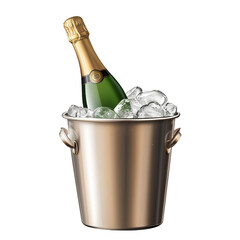 Chilled Champagne Bottles in Ice Bucket - High-Resolution Celebration Image