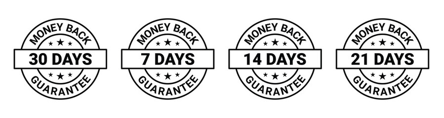 Money back guarantee badge icons